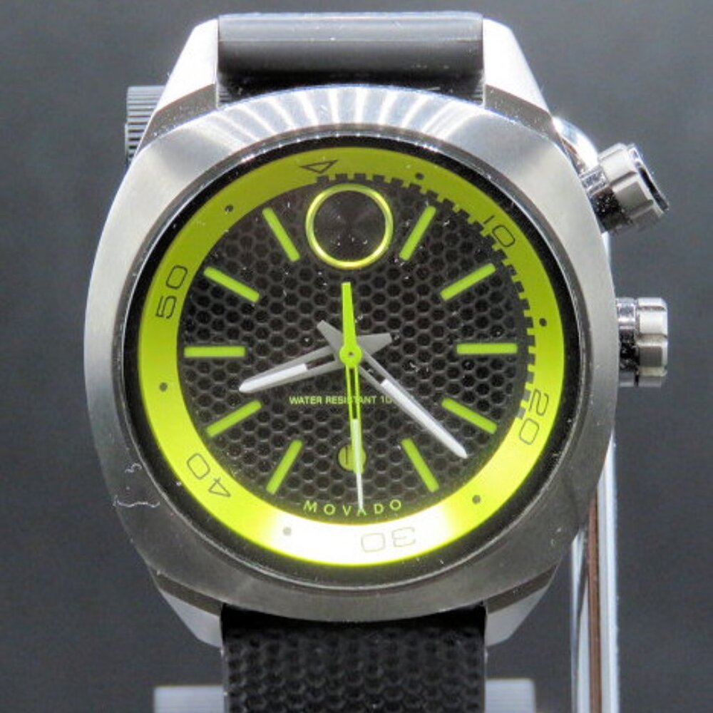 Movado Bold Black Dial Black Silicone Men's Watch Model 3600211